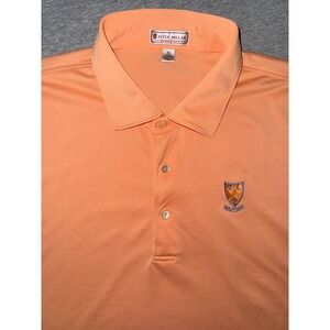 Peter Millar Mens Orange Polo Golf Shirt Summer Comfort Size XL Preppy Sport
